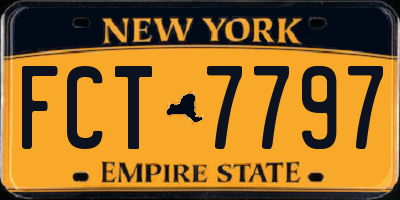 NY license plate FCT7797