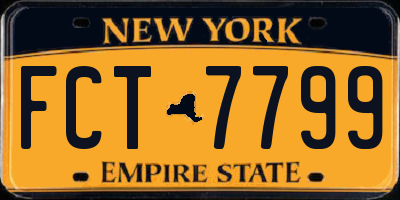 NY license plate FCT7799