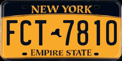 NY license plate FCT7810