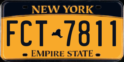 NY license plate FCT7811
