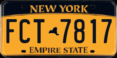 NY license plate FCT7817