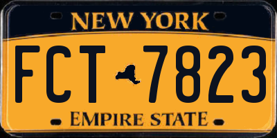 NY license plate FCT7823