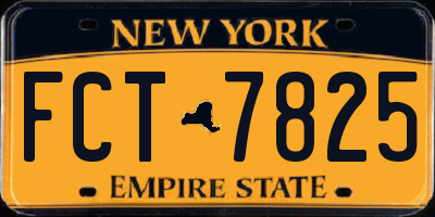 NY license plate FCT7825