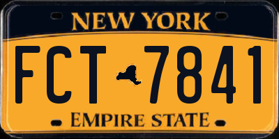NY license plate FCT7841