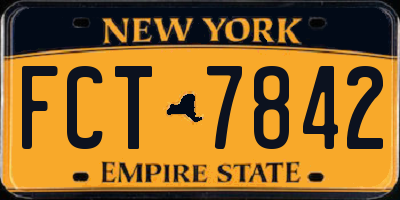 NY license plate FCT7842