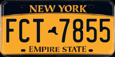 NY license plate FCT7855