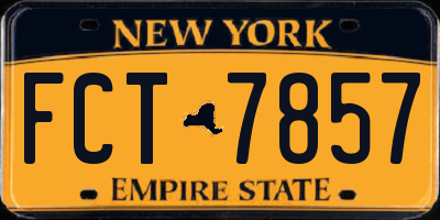 NY license plate FCT7857