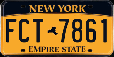 NY license plate FCT7861