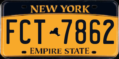 NY license plate FCT7862