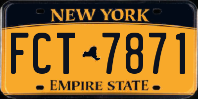 NY license plate FCT7871