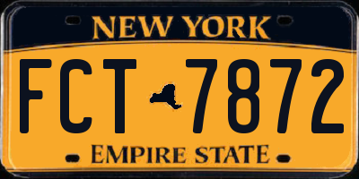 NY license plate FCT7872