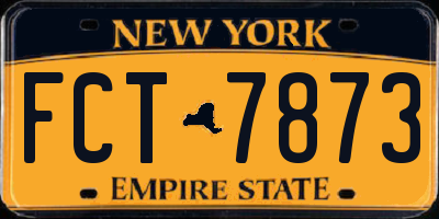 NY license plate FCT7873