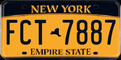 NY license plate FCT7887