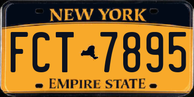 NY license plate FCT7895