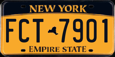 NY license plate FCT7901