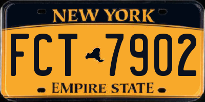 NY license plate FCT7902