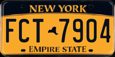 NY license plate FCT7904