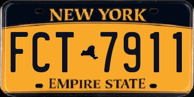 NY license plate FCT7911