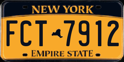 NY license plate FCT7912