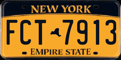 NY license plate FCT7913
