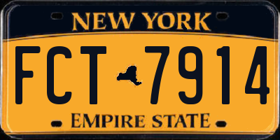 NY license plate FCT7914