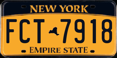 NY license plate FCT7918