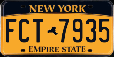 NY license plate FCT7935