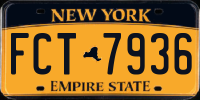 NY license plate FCT7936