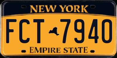 NY license plate FCT7940