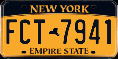 NY license plate FCT7941