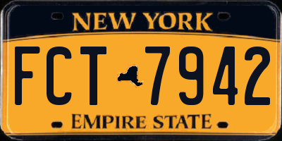 NY license plate FCT7942