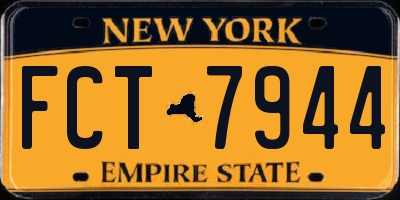 NY license plate FCT7944