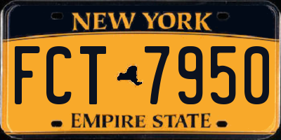 NY license plate FCT7950