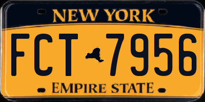 NY license plate FCT7956
