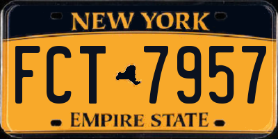 NY license plate FCT7957