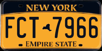 NY license plate FCT7966