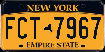 NY license plate FCT7967