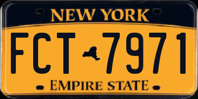 NY license plate FCT7971