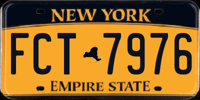 NY license plate FCT7976