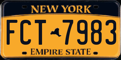 NY license plate FCT7983