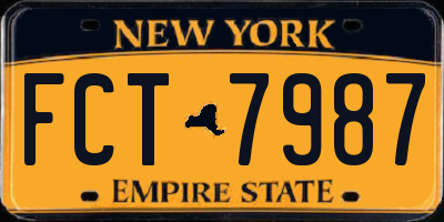 NY license plate FCT7987