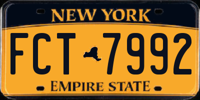 NY license plate FCT7992