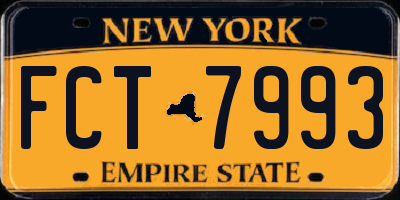 NY license plate FCT7993