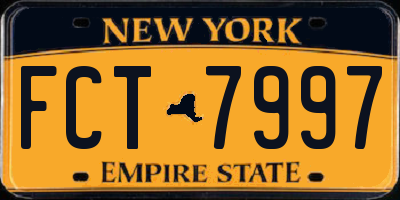 NY license plate FCT7997