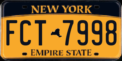 NY license plate FCT7998