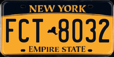 NY license plate FCT8032