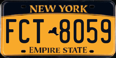 NY license plate FCT8059