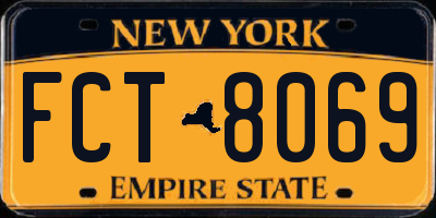 NY license plate FCT8069