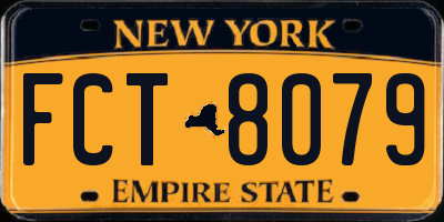 NY license plate FCT8079