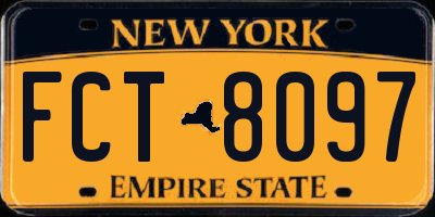 NY license plate FCT8097